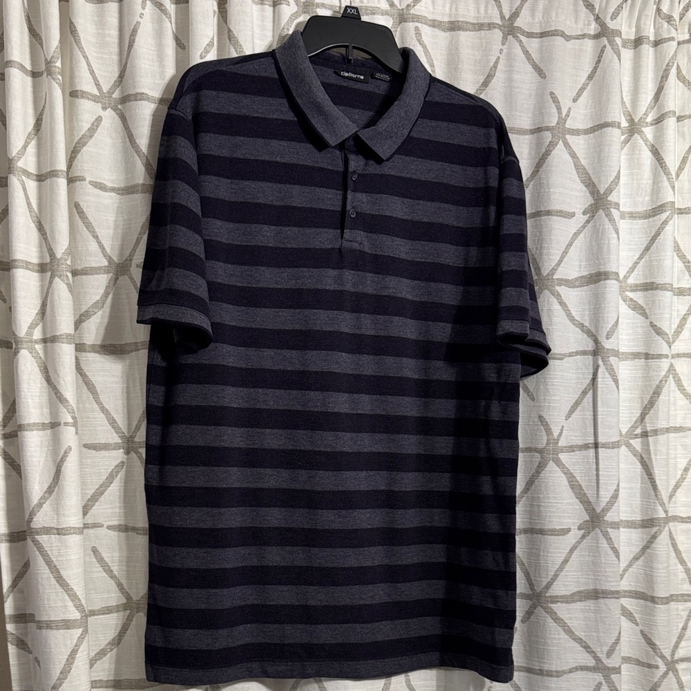 Claiborne Men's Dark Striped Polo Shirt